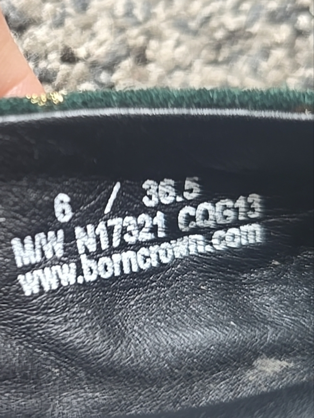 Born Crown Ballet Flats Womens 6 DarkGreen Suede Gold Spotted Round Toe Slip On - Picture 10 of 11